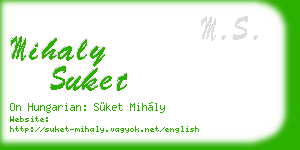 mihaly suket business card